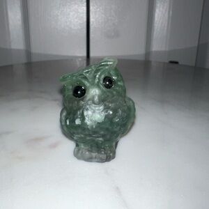 REAL green aventurine and black obsidian owl 🦉 carving